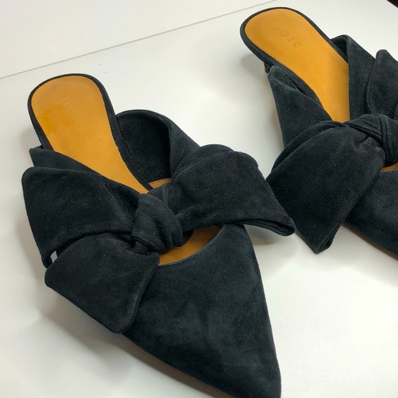 JOIE Caleah Black Suede Mule Heel Sandal Pump - Picture 6 of 10